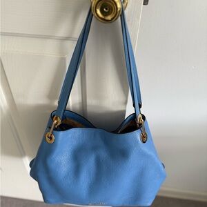 Michael Kors Sky Blue Shoulder Bag with Gold Accents